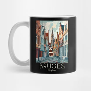 A Vintage Travel Illustration of Bruges - Belgium Mug